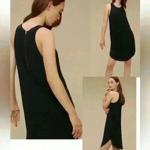 Wilfred Sebatier Black Sleeveless Flow Dress with Gold Zipper and‎  Pockets